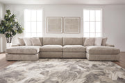 Nexora-Court Burlap 4-Piece Double Chaise Sectional - PC68008S9
