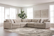 Nexora-Court Burlap 5-Piece Sectional - PC68008S17