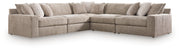 Nexora-Court Burlap 5-Piece Sectional - PC68008S17
