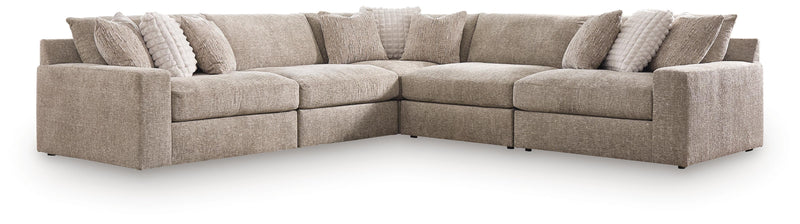 Nexora-Court Burlap 5-Piece Sectional - PC68008S17