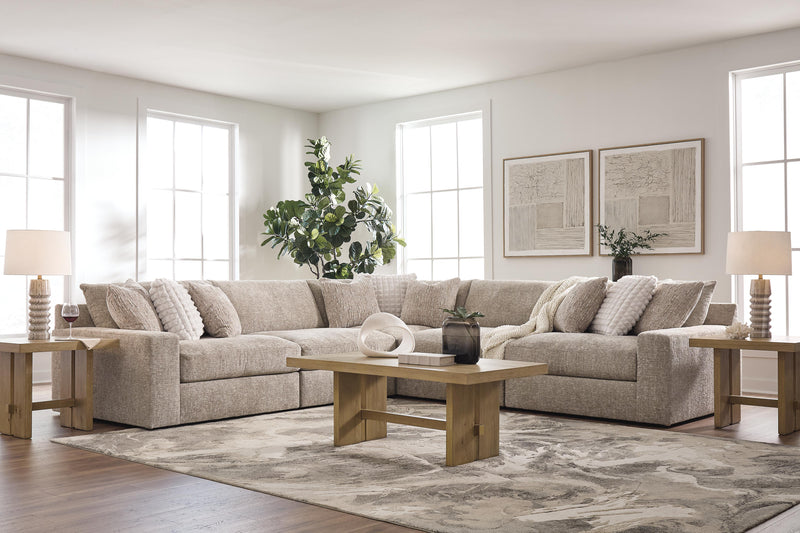 Nexora-Court Burlap 5-Piece Sectional - PC68008S17