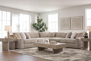 Nexora-Court Burlap 5-Piece Sectional - PC68008S17
