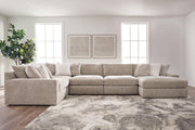Nexora-Court Burlap 5-Piece Sectional with Chaise - PC68008S13