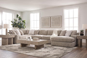 Nexora-Court Burlap 5-Piece Sectional with Chaise - PC68008S13