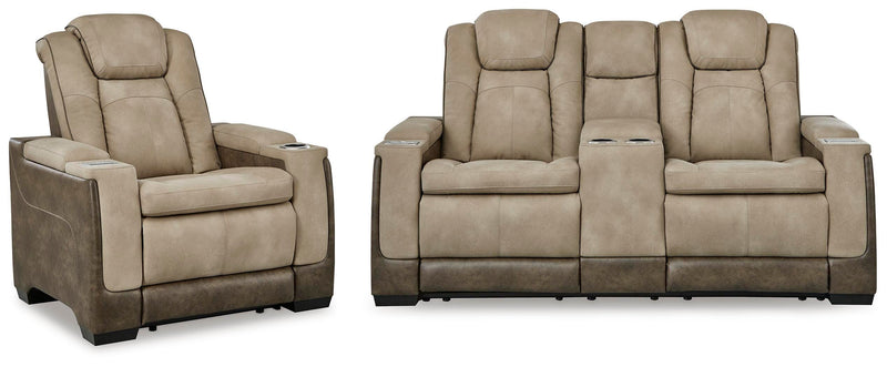 Next-Gen Durapella Sand Power Reclining Loveseat and Power Recliner - 22003U3