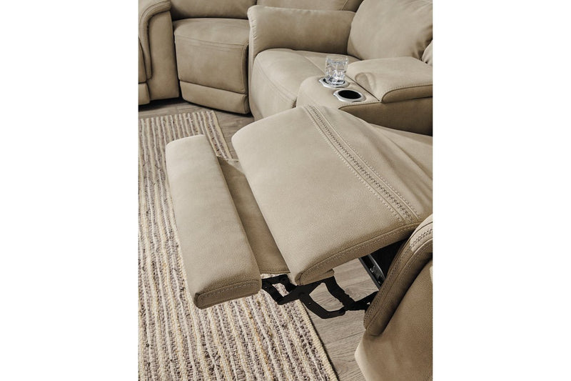 Next - Gen DuraPella Sand Power Reclining Loveseat with Console - Gate FurniturePower Reclining Loveseat
