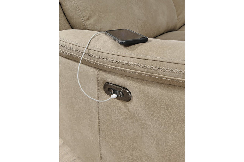 Next - Gen DuraPella Sand Power Reclining Loveseat with Console - Gate FurniturePower Reclining Loveseat