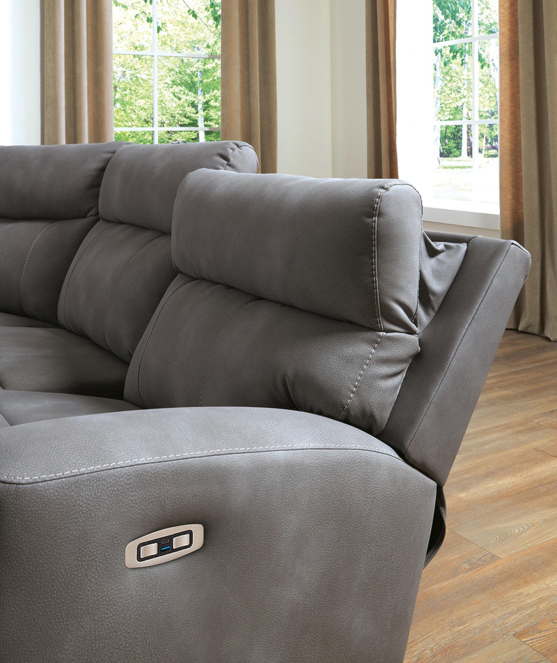 Next-Gen Durapella Slate 5-Piece Power Reclining Sectional - 61003S6