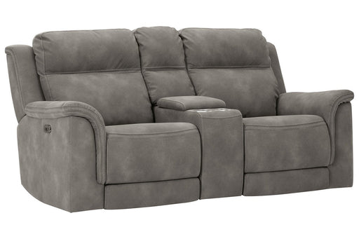 Next - Gen DuraPella Slate Power Reclining Loveseat with Console - Gate FurniturePower Reclining Loveseat