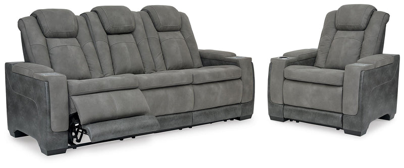 Next-Gen Durapella Slate Power Reclining Sofa and Power Recliner - 22004U3