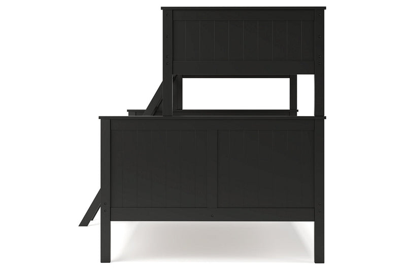 Nextonfort Black Twin over Full Bunk Bed - Gate FurnitureBunk Bed