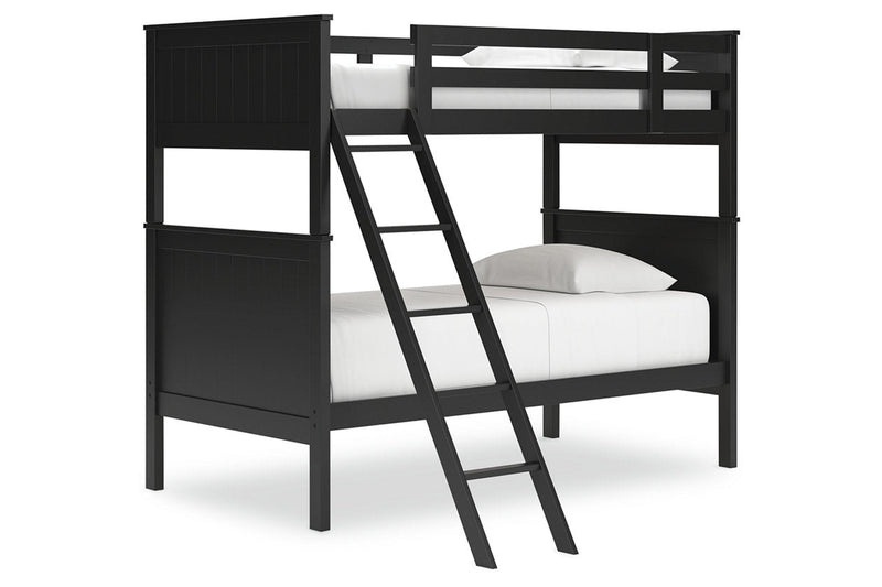 Nextonfort Black Twin over Twin Bunk Bed - Gate FurnitureBunk Bed