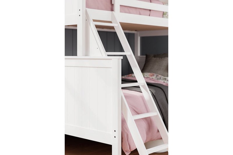 Nextonfort White Twin over Full Bunk Bed - Gate FurnitureBunk Bed