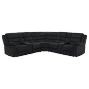 Nexus - Black Manual Recliner Sectional with Storage Consoles and Cup Holder - S483-Sectional
