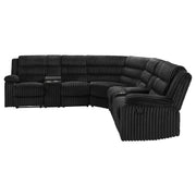 Nexus - Black Manual Recliner Sectional with Storage Consoles and Cup Holder - S483-Sectional