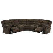 Nexus - Brown Manual Recliner Sectional with Storage Consoles and Cup Holder - S484-Sectional
