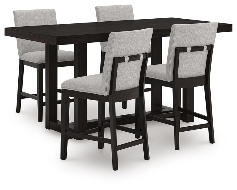 Neymorton Counter Height Dining Table and 4 Barstools - D618D5