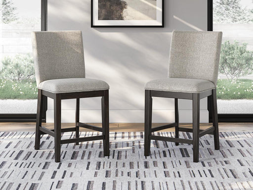 Neymorton Dark Grayish Brown Counter Height Barstool, Set of 2 - D618-124