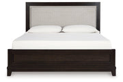 Neymorton Dark Grayish Brown Queen Upholstered Panel Bed - Gate FurnitureQueen Bed