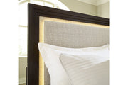 Neymorton Dark Grayish Brown Queen Upholstered Panel Bed - Gate FurnitureQueen Bed