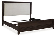 Neymorton Dark Grayish Brown Queen Upholstered Panel Bed - Gate FurnitureQueen Bed