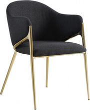 Nial Boucle Fabric Upholstered Dining Chair in Black, Set of 2 - 559Black-C