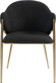 Nial Boucle Fabric Upholstered Dining Chair in Black, Set of 2 - 559Black-C
