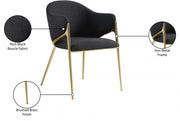 Nial Boucle Fabric Upholstered Dining Chair in Black, Set of 2 - 559Black-C