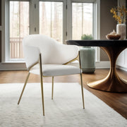 Nial Boucle Fabric Upholstered Dining Chair in Cream, Set of 2 - 559Cream-C