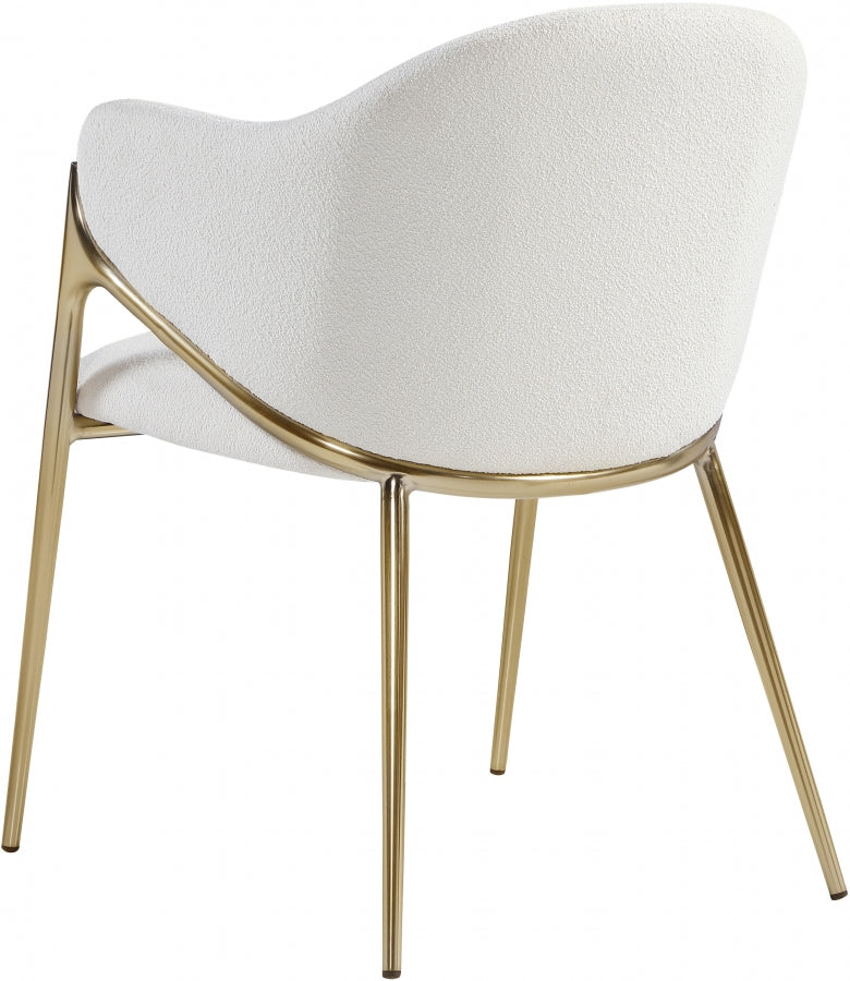 Nial Boucle Fabric Upholstered Dining Chair in Cream, Set of 2 - 559Cream-C