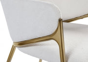 Nial Boucle Fabric Upholstered Dining Chair in Cream, Set of 2 - 559Cream-C