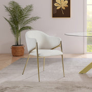 Nial Boucle Fabric Upholstered Dining Chair in Cream, Set of 2 - 559Cream-C
