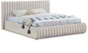 Nico Velvet King Bed Cream - Gate FurnitureKing Bed