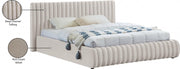 Nico Velvet King Bed Cream - Gate FurnitureKing Bed