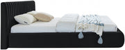 Nico Velvet Queen Bed Black - Gate FurnitureQueen Bed