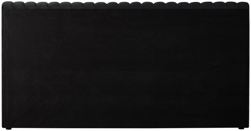 Nico Velvet Queen Bed Black - Gate FurnitureQueen Bed