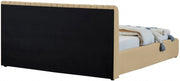 Nico Velvet Queen Bed Camel - Gate FurnitureQueen Bed