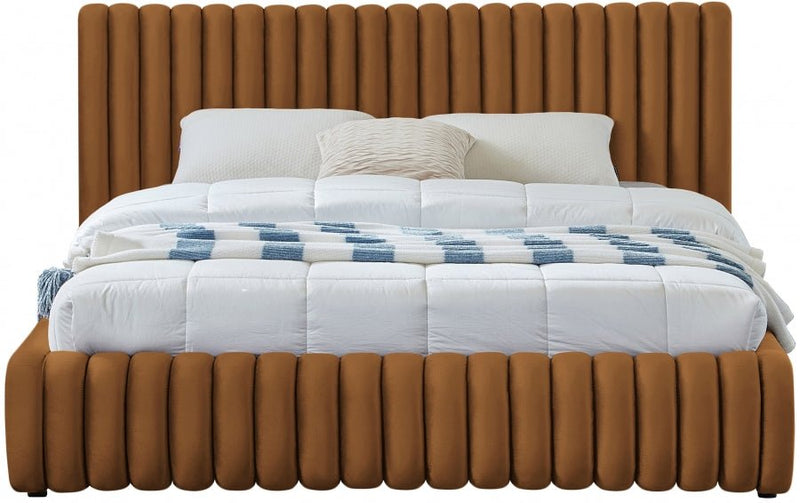 Nico Velvet Queen Bed Saddle - Gate FurnitureQueen Bed