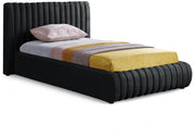 Nico Velvet Twin Bed Black - Gate FurnitureTwin Bed