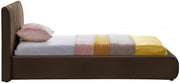 Nico Velvet Twin Bed Brown - Gate FurnitureTwin Bed