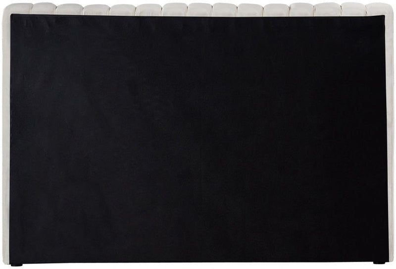 Nico Velvet Twin Bed Cream - Gate FurnitureTwin Bed