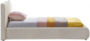 Nico Velvet Twin Bed Cream - Gate FurnitureTwin Bed