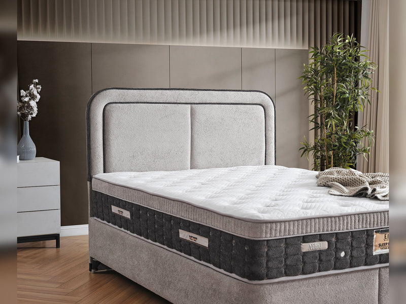 Nihal Storage Bed With Headboard - Queen in Grey - 200-ELIF-NIH-150-EY404-SB