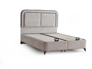 Nihal Storage Bed With Headboard - Twin in Cream - 200-ELIF-NIH-90-EY406-SB