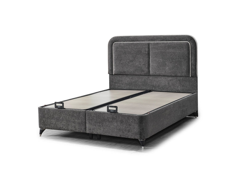 Nihal Storage Bed With Headboard - Twin in Grey - 200-ELIF-NIH-90-EY404-SB