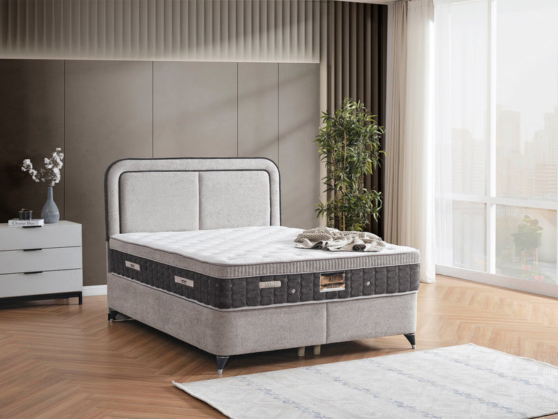 Nihal Storage Bed With Headboard - Twin in Grey - 200-ELIF-NIH-90-EY404-SB