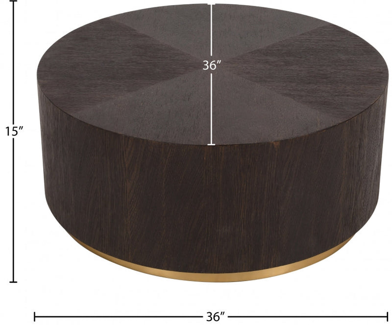 Nile Oak Wood Top And Metal Base Coffee Table in Brown - 218-C