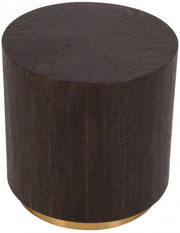 Nile Oak Wood Top And Metal Base End Table in Brown - 218-E