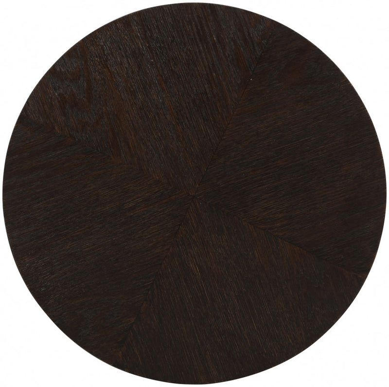 Nile Oak Wood Top And Metal Base End Table in Brown - 218-E