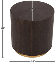 Nile Oak Wood Top And Metal Base End Table in Brown - 218-E